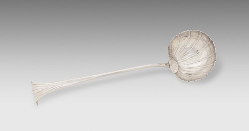 Ladle, 1765/75. In the shape of a scallop shell.