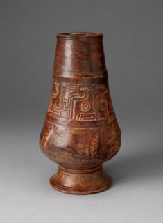 Footed Jar Incised with Pseudo-Gylphs, A.D. 250/600.