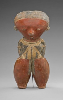 Polychrome Standing Figure with Exaggerated Head and Hips, A.D. 1/300.