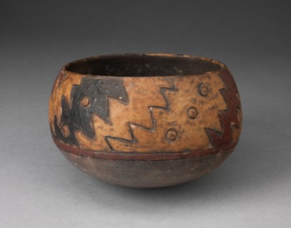 Bowl with Incised and Painted Zigzag Motif, 650/150 B.C.