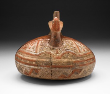 Vessel with Abstract Feline Mask and Bird-Head Spout, 650/150 B.C.