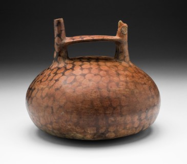 Negative-Painted Spotted Vessel with Bird-Head Spout, 650/150 B.C.