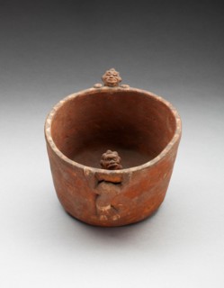 Straight-Sided Bowl with Modeled Figures in Interior and Climbing Sides, A.D. 1470/1600.