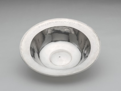 Baptismal Basin, c. 1756. 'The Bequest of Mr. John Willis to the Church of Christ in Medford 1755'.