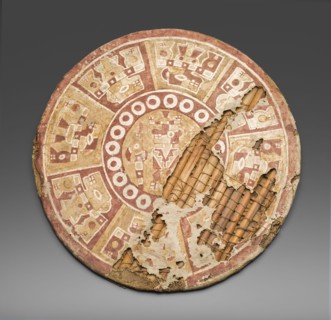 Shield Painted with Abstract Figures, A.D. 100/600.