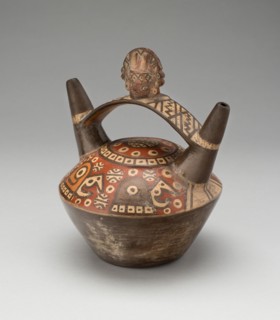 Vessel with Abstract Motifs and a Modeled Head, A.D. 700/900.