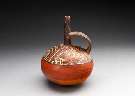 Single-Spout Vessel Depicting an Abstracted Figure and Net Pattern, 180 B.C./A.D. 500.