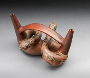 Double-Spout Bridge Vessel in the form of a Double-Headed Serpent, A.D. 600/1000.