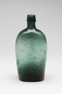 Flask, c. 1850. The word 'Liberty' with American eagle.