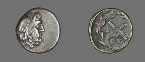 Hemidrachm (Coin) Depicting the God Zeus Amarios, 222-146 BCE.