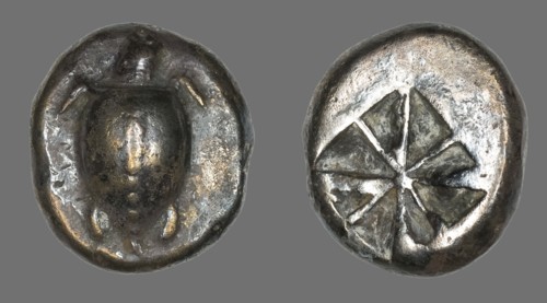 Stater (Coin) Depicting a Sea Turtle, 510-485 BCE.