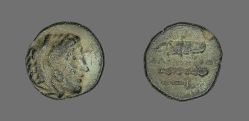 Coin Depicting the Hero Herakles, 336-323 BCE.