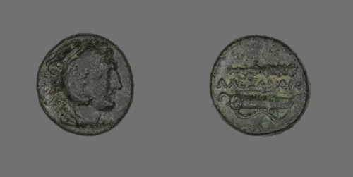 Coin Depicting the Hero Herakles, 336-323 BCE.
