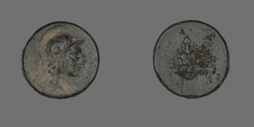 Coin Depicting the Goddess Athena, about 200-133 BCE.