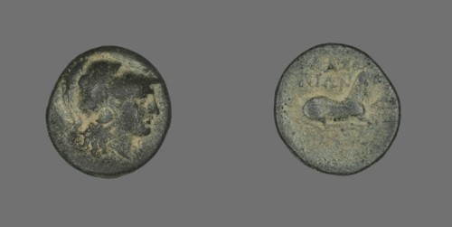 Coin Depicting the Goddess Athena, 387-301 BCE.