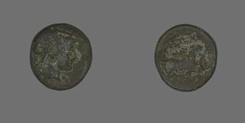 Coin Depicting the Goddess Athena, 387-301 BCE.