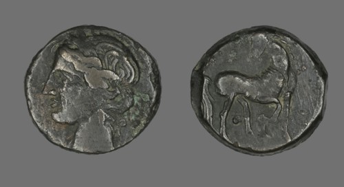 Coin Depicting the Goddess Persephone (?), about 241-146 BCE.