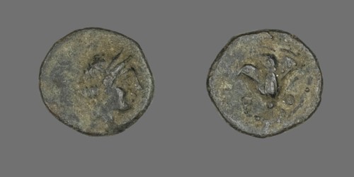 Coin Depicting the Goddess Rhodos, 333-304 BCE.