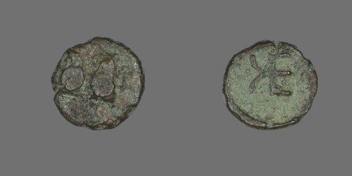 Coin Depicting Two Rams, about 400-310 BCE.