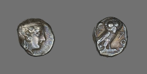 Tetradrachm (Coin) Depicting the Goddess Athena, 296-295 BCE.