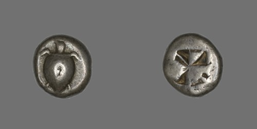 Stater (Coin) Depicting a Sea Turtle, 650-600 BCE.
