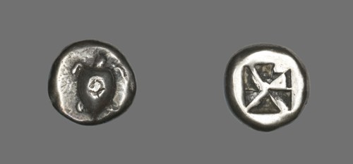 Stater (Coin) Depicting a Sea Turtle, 650-600 BCE.