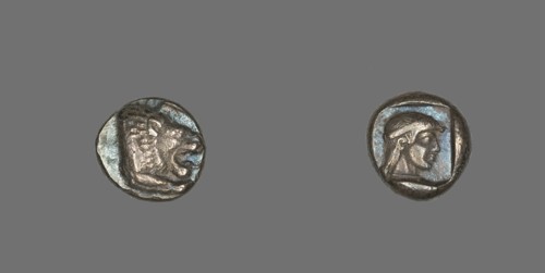 Drachm (Coin) Depicting Lion, 500-480 BCE.