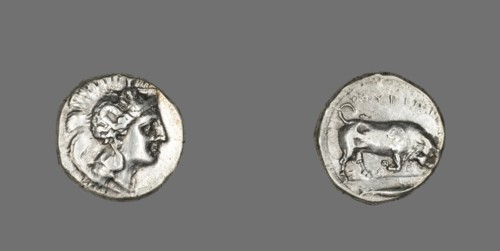 Stater (Coin) Depicting the Goddess Athena, 350-320 BCE.