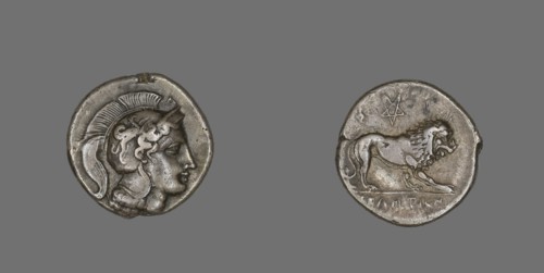 Stater (Coin) Depicting the Goddess Athena, 400-317 BCE.