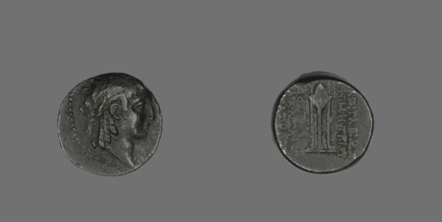 Coin Depicting the God Apollo, 146-139 BCE, issued by of Demetrius II. Creator: Unknown.