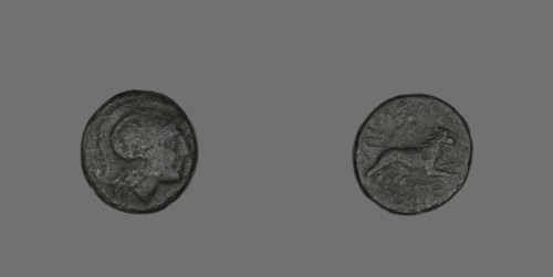 Coin Depicting the Goddess Athena, 306-281 BCE, issued by Lysimachus of Thrace.