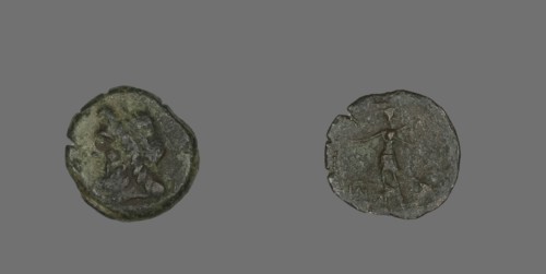 Coin Depicting the God Zeus (?), about 400 BCE or earlier.