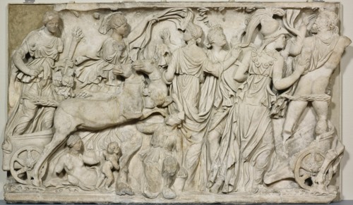 Panel from a Sarcophagus Depicting the Abduction of Persephone, 190-200.