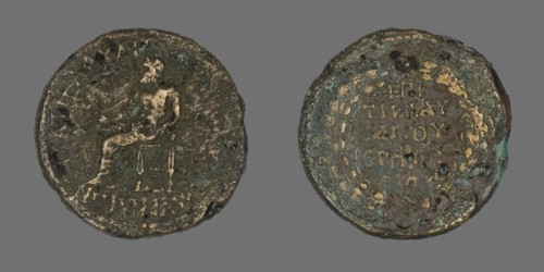 Coin Depicting Zeus Akraios, 14-37 CE.