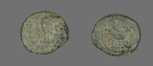 Coin Portraying Emperor Augustus, 27 BCE-14 CE.