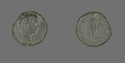 Coin Portraying Emperor Augustus, 27 BCE-14 CE.