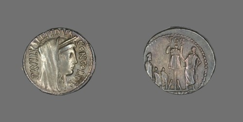 Denarius (Coin) Depicting the Goddess Concordia, about 62 BCE.