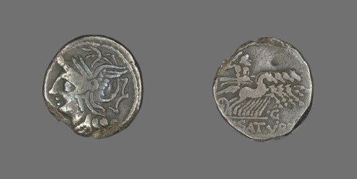 Denarius (Coin) Depicting the Goddess Roma, 104 BCE.