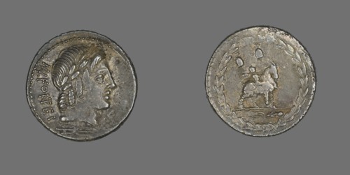 Denarius (Coin) Depicting the God Apollo, 85 BCE.