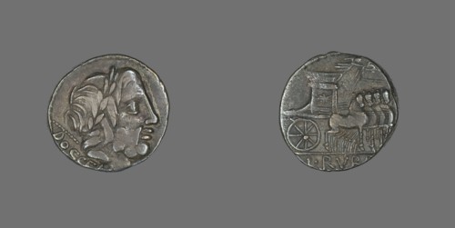 Denarius (Coin) Depicting the God Jupiter, about 87 BCE.