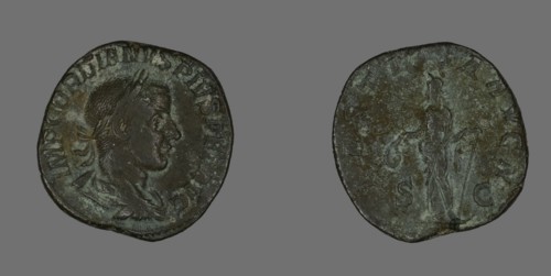 Sestertius (Coin) Portraying Emperor Gordianus, 238-244.