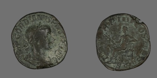 Sestertius (Coin) Portraying Emperor Gordianus, 238-244.