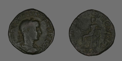 Sestertius (Coin) Portraying Emperor Gordianus, 238.