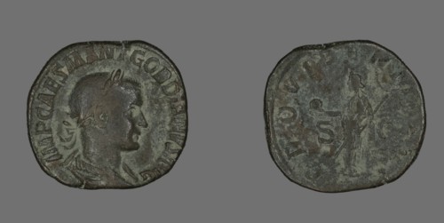 Sestertius (Coin) Portraying Emperor Gordianus, 238-244.