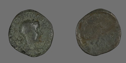 Sestertius (Coin) Portraying Emperor Gordianus, 238-244.