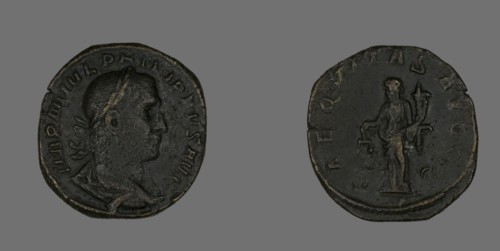 Sestertius (Coin) Portraying Philip the Arab, 244-249.