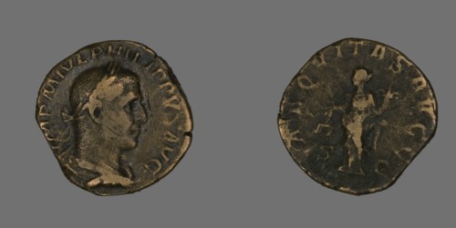 Sestertius (Coin) Portraying Philip the Arab, 244-249.