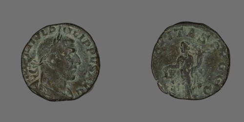 Sestertius (Coin) Portraying Philip the Arab, 244-249.