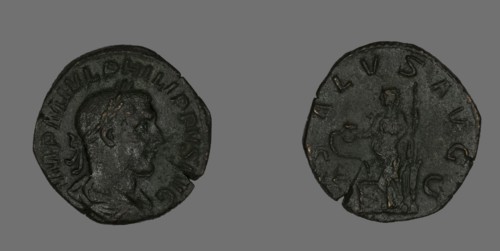 Sestertius (Coin) Portraying Philip the Arab, 244-249.