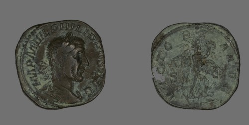 Sestertius (Coin) Portraying Philip the Arab, 244-247.